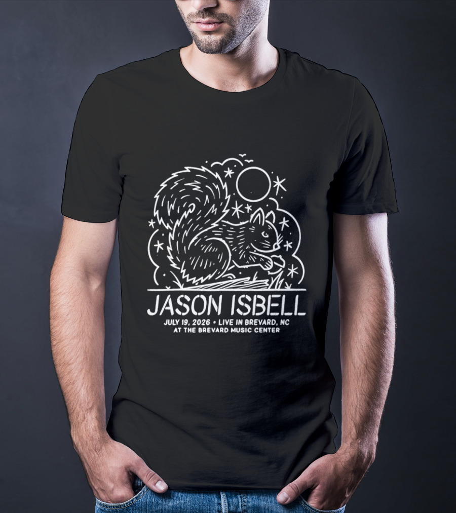 Jason Isbell July 19 2026 Live In Brevard NC At The Brevard Music Center Squirrel And Stars T-Shirt