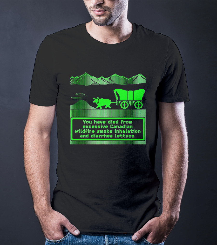 Oregon Trail You Have Died From Excessive Canadian Wildfire Smoke Inhalation And Diarrhea Lettuce T-Shirt