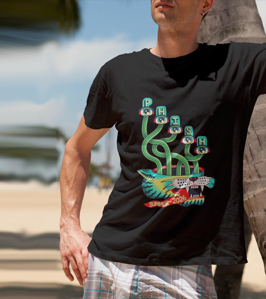 Phish Summer 2026 Jam Band Psychedelic Cat Eye Stalks T-Shirt