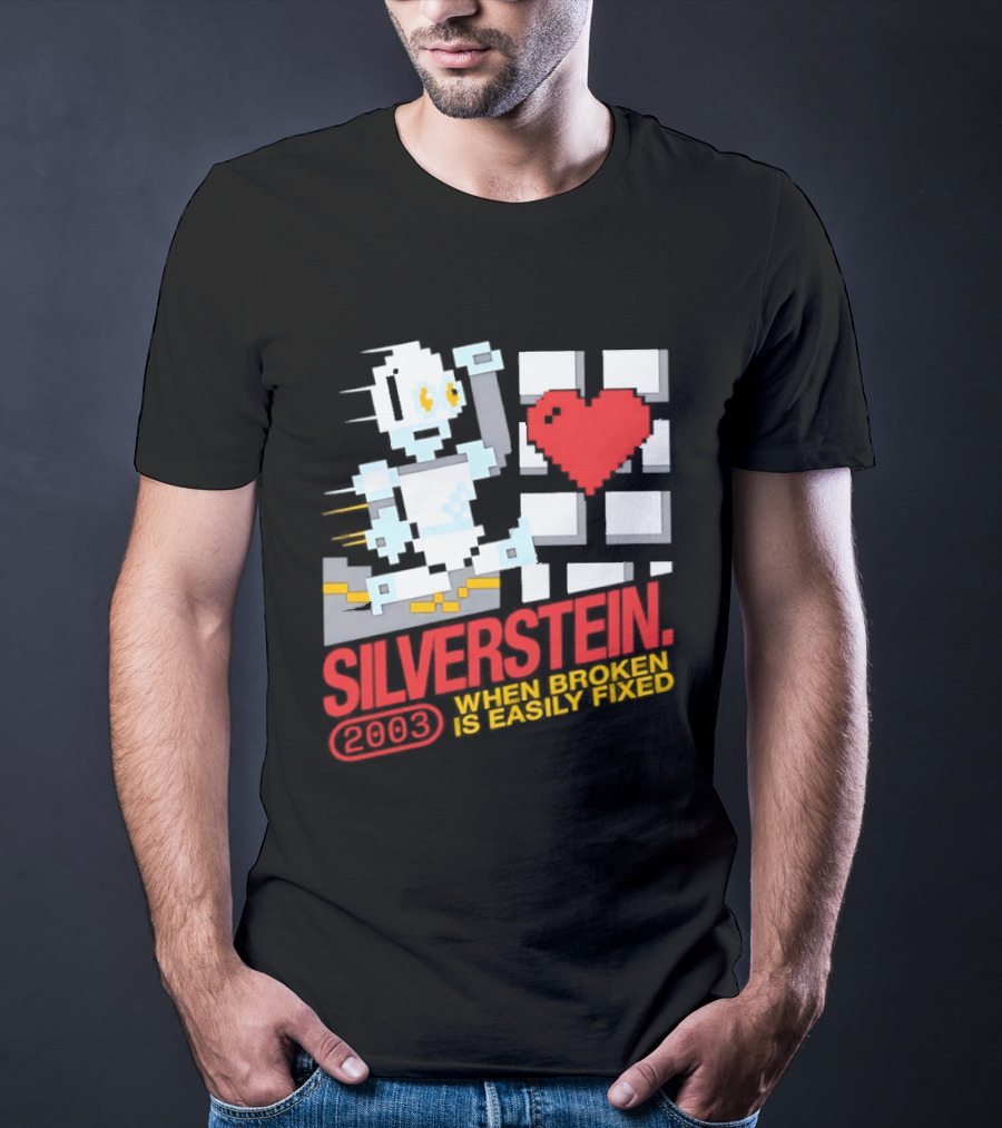 Silverstein 2003 When Broken Is Easily Fixed Pixel Robot Heart T-Shirt