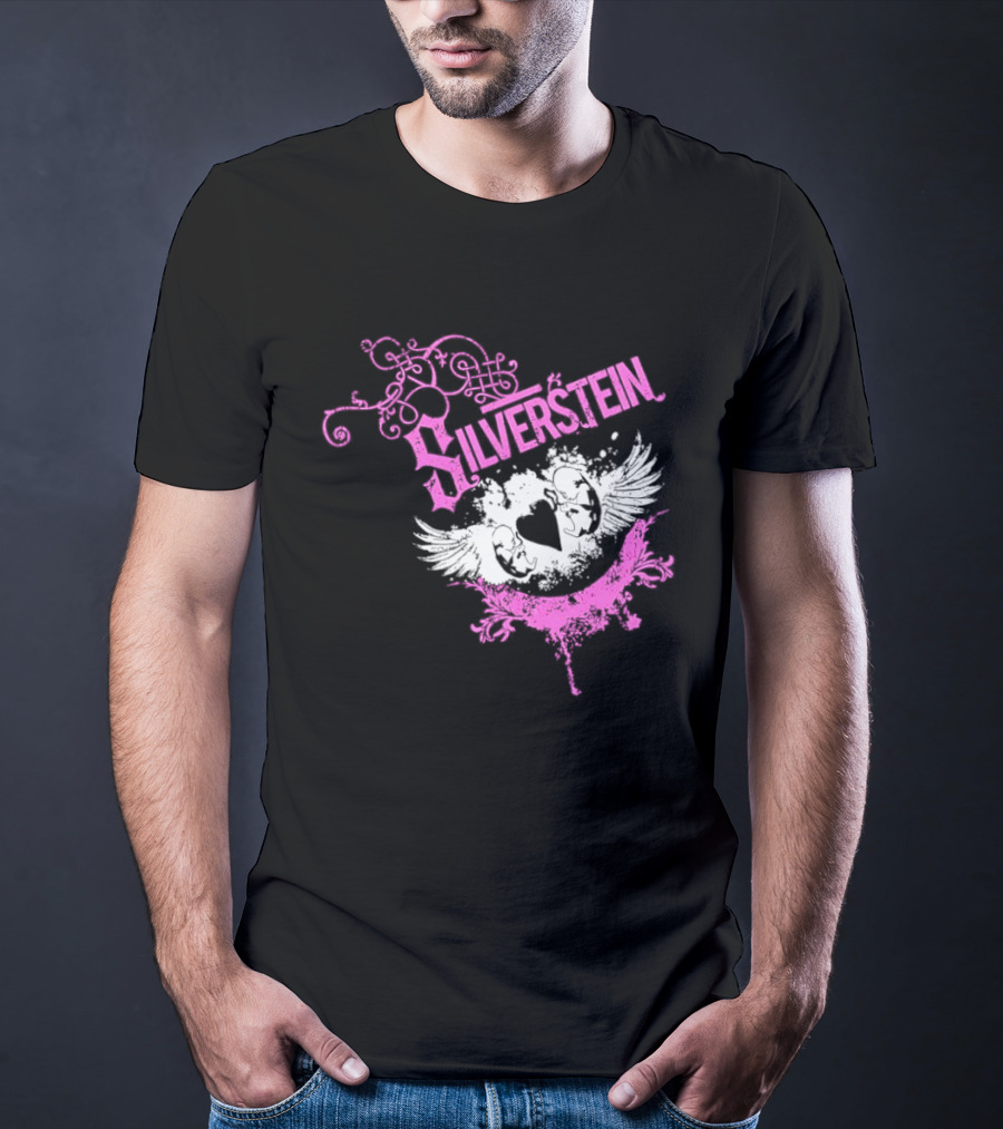 Silverstein Heart Winged Angels Post Hardcore Fashion T-Shirt