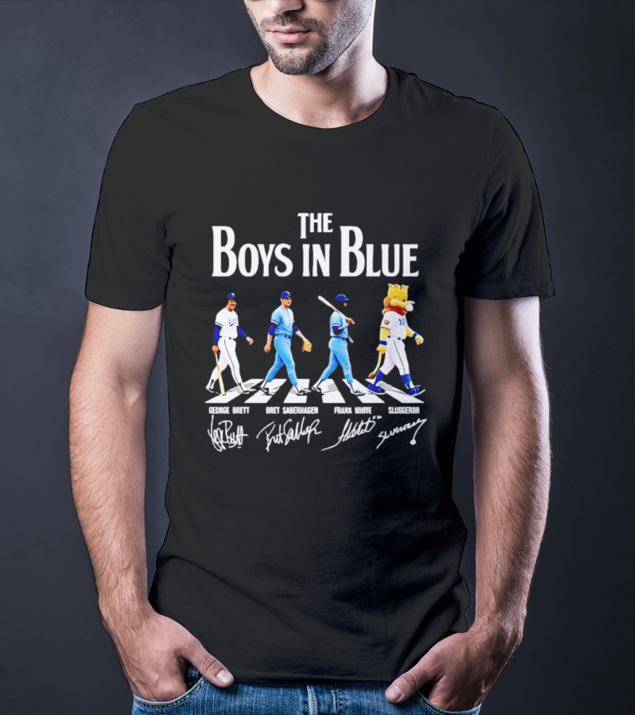 The Boys In Blue George Brett Brett Saberhagen Frank White Sluggerrr T-Shirt