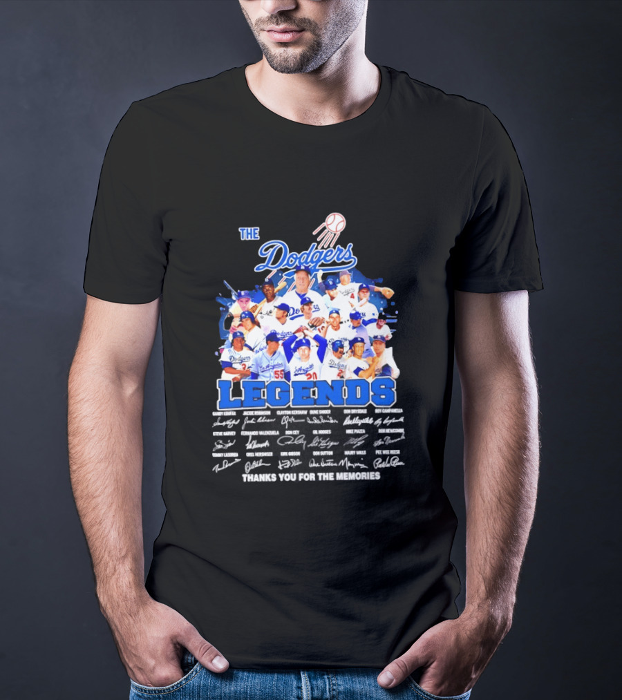 The Dodgers Legends Signatures Thank You For The Memories T-Shirt