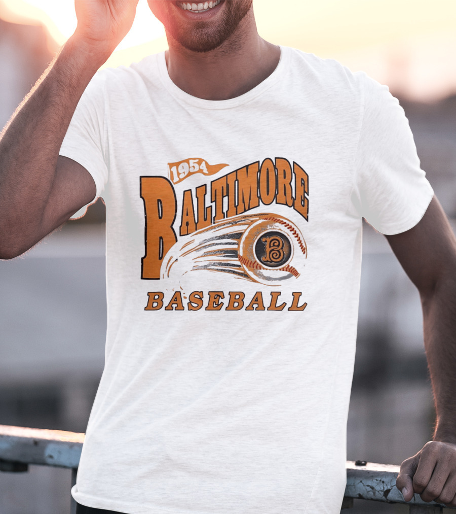 1954 Baltimore Baseball B Classic MLB Style Vintage Look T-Shirt