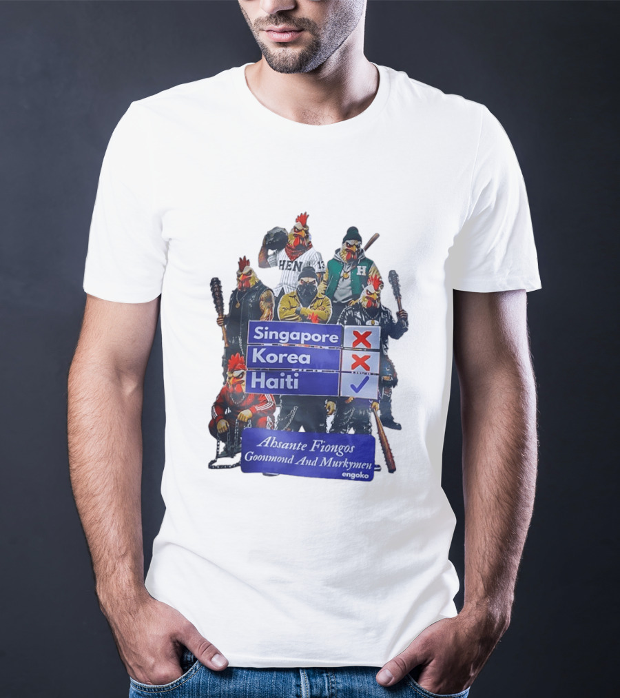 Ahsante Fiongos Goonmond Murkymen Haiti Rooster Crew T-Shirt