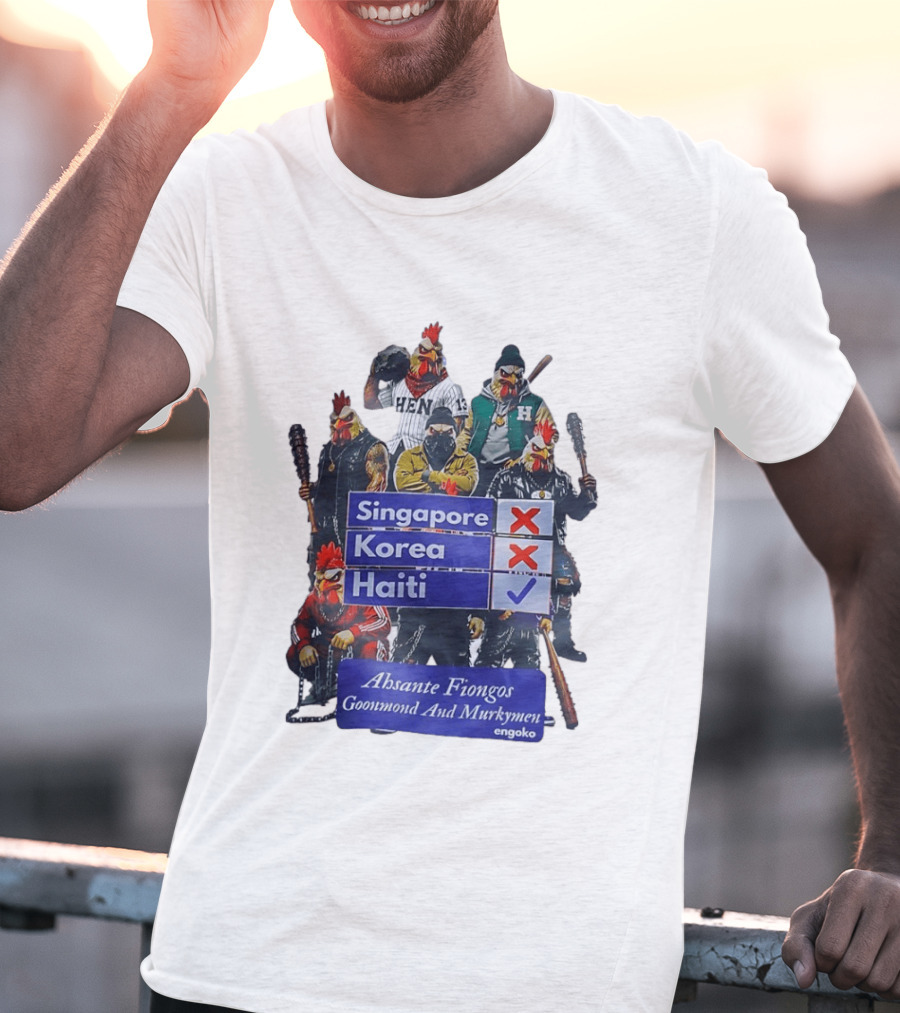 Ahsante Fiongos Goonmond Murkymen Haiti Rooster Crew T-Shirt