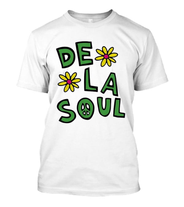 De La Soul Flowers Peace Sign Iconic 90s Hip Hop Nostalgia T-Shirt