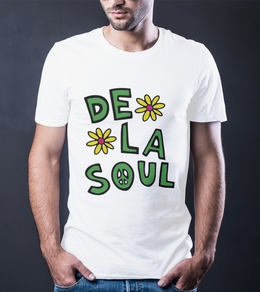De La Soul Flowers Peace Sign Iconic 90s Hip Hop Nostalgia T-Shirt