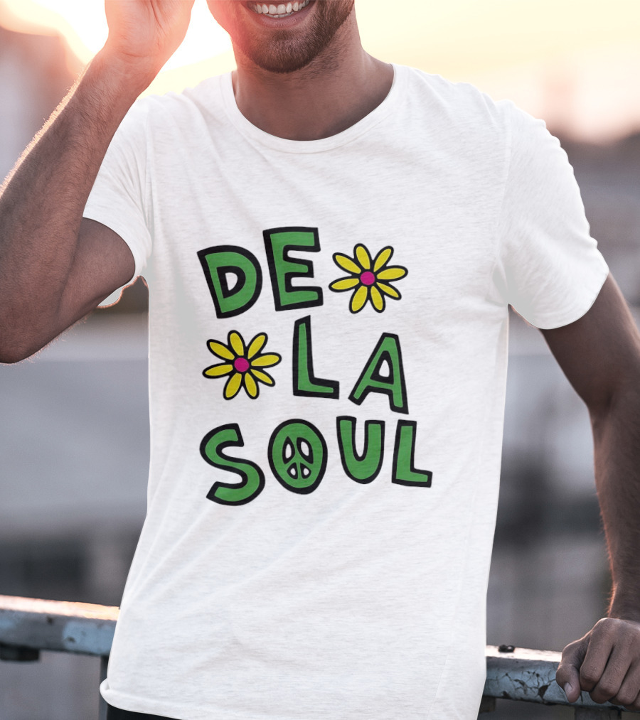 De La Soul Flowers Peace Sign Iconic 90s Hip Hop Nostalgia T-Shirt