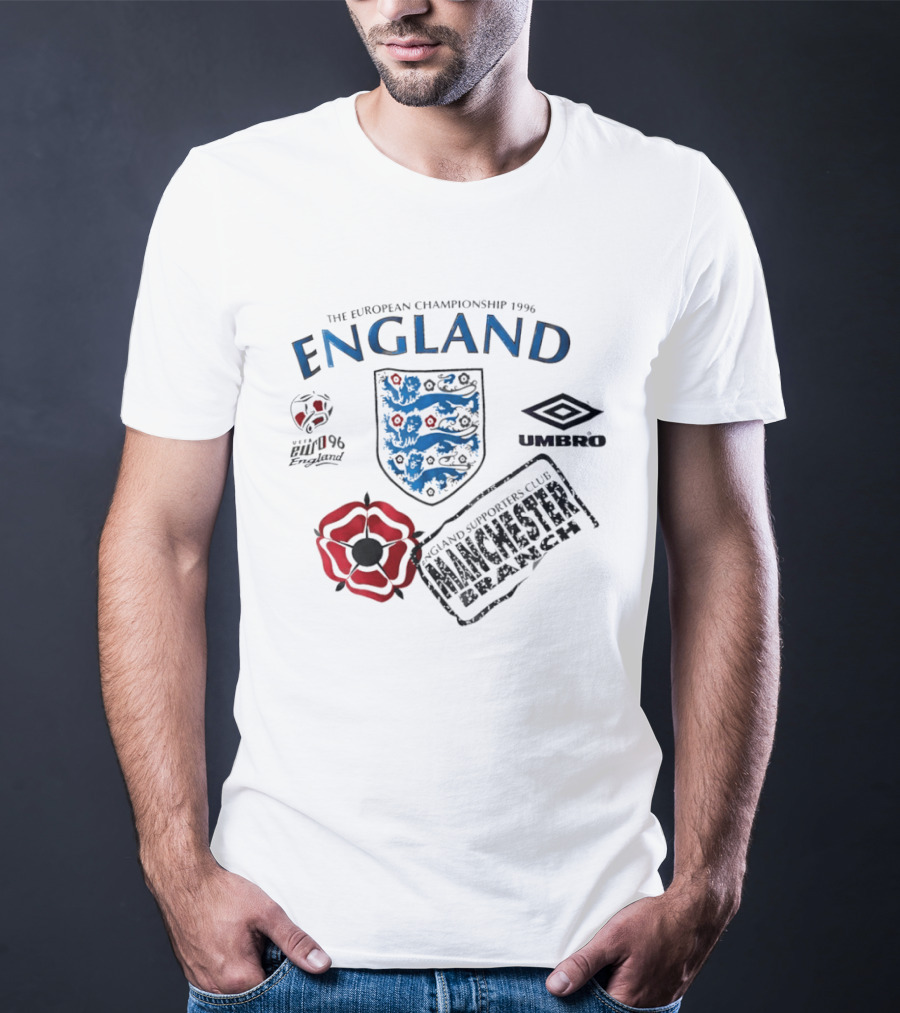 The European Championship 1996 England Supporters Club Manchester Branch Umbro Euro 96 T-Shirt