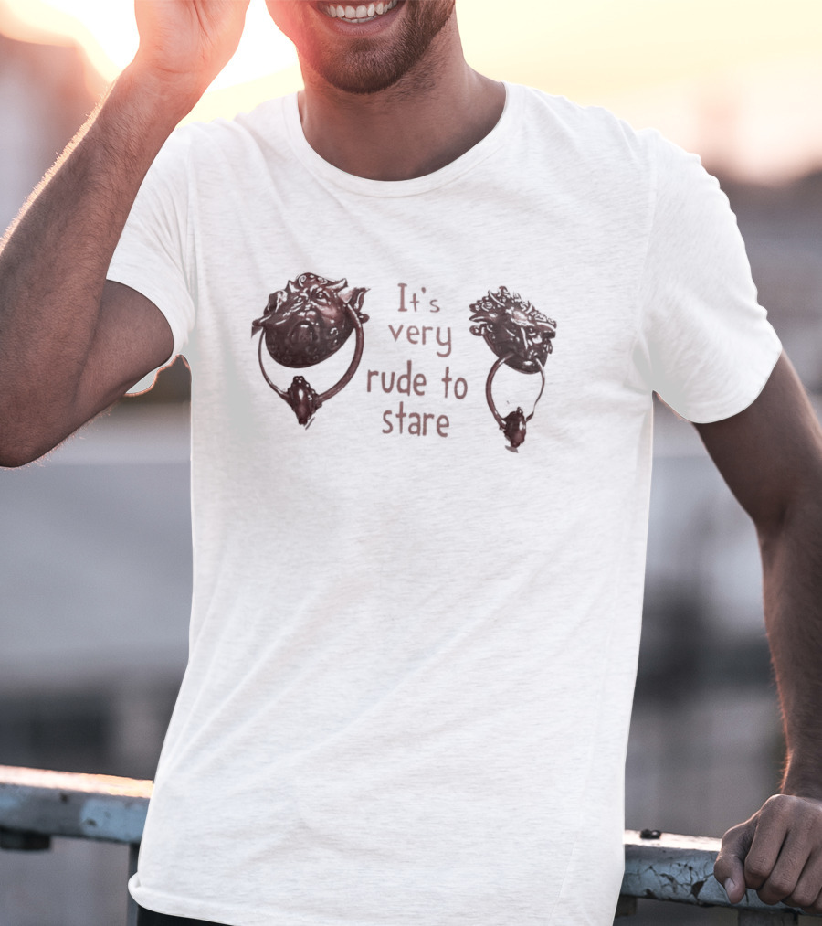 It's Very Rude To Stare Labyrinth Door Knockers Iconic Movie T-Shirt