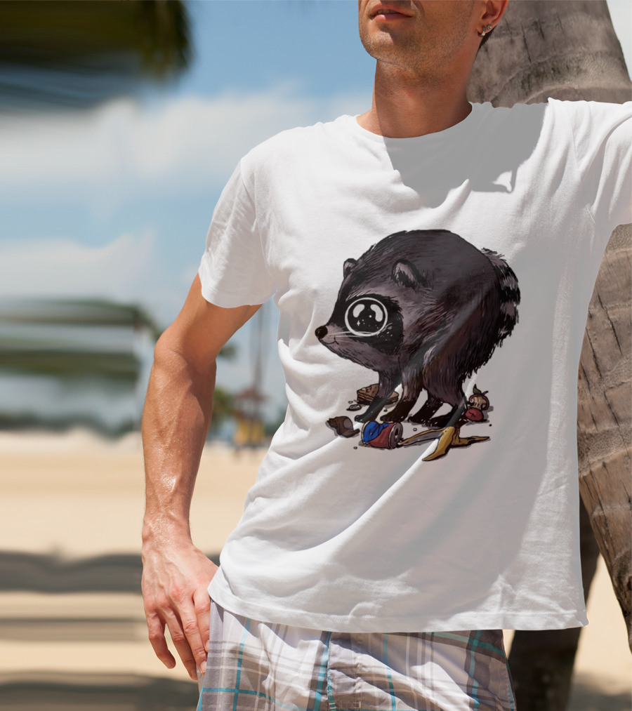 Jimothy Raccoon With Trash And Banana Peel T-Shirt