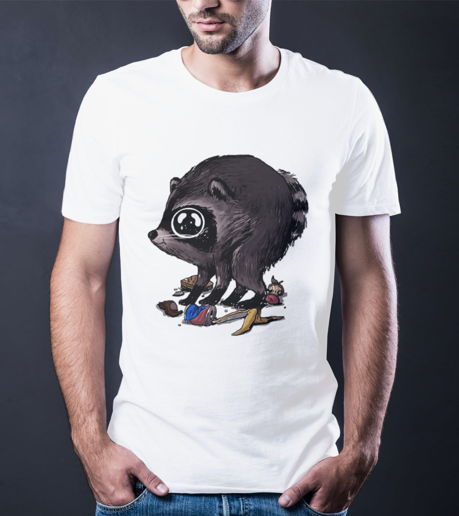 Jimothy Raccoon With Trash And Banana Peel T-Shirt