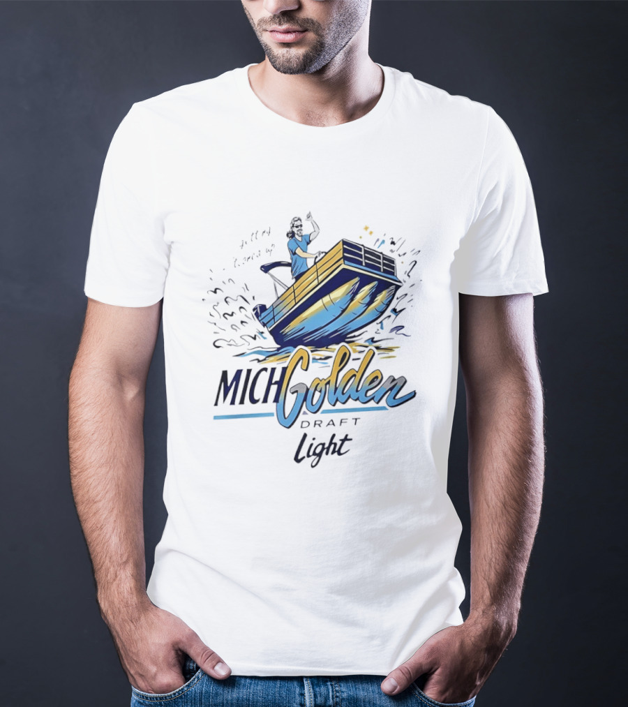 Michelob Golden Draft Light Getting Tooned Up Boat Adventure T-Shirt