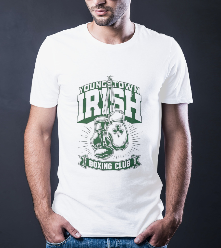 Youngstown Irish Boxing Club Gloves And Shamrock T-Shirt