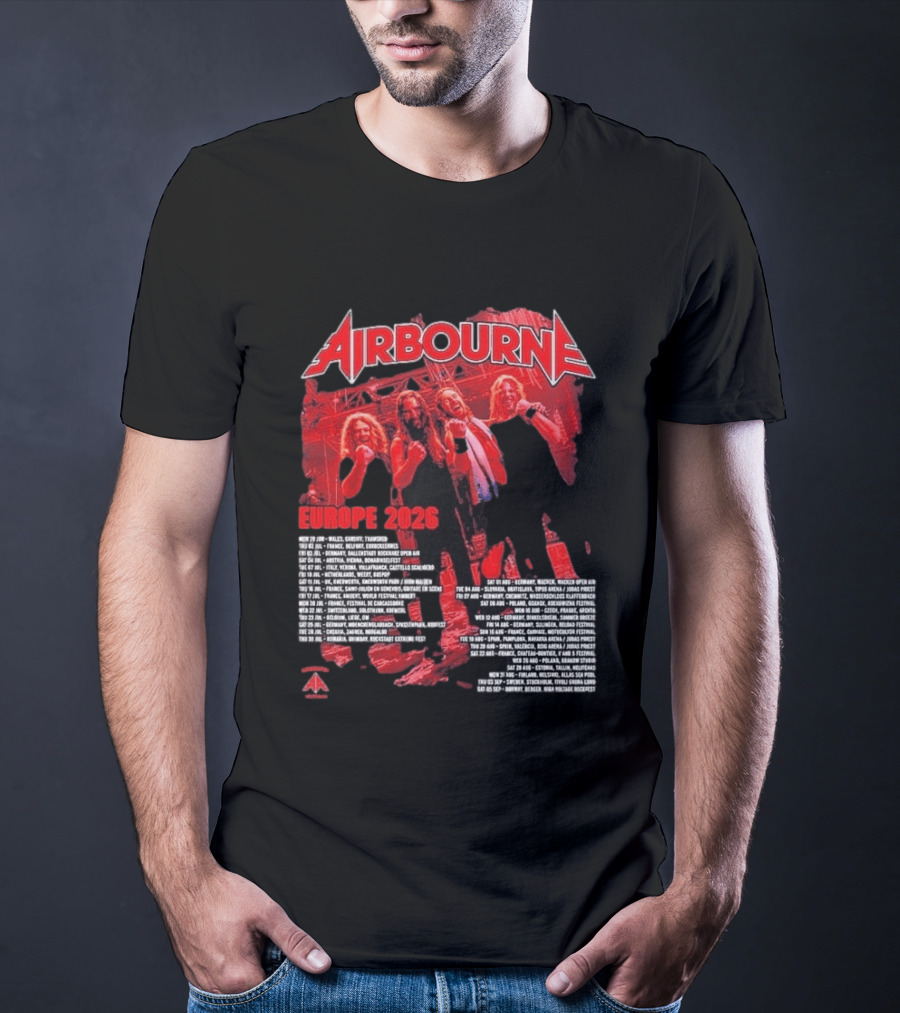 Airbourne Get Gutsy Europe 2026 Tour Dates And Cities T-Shirt
