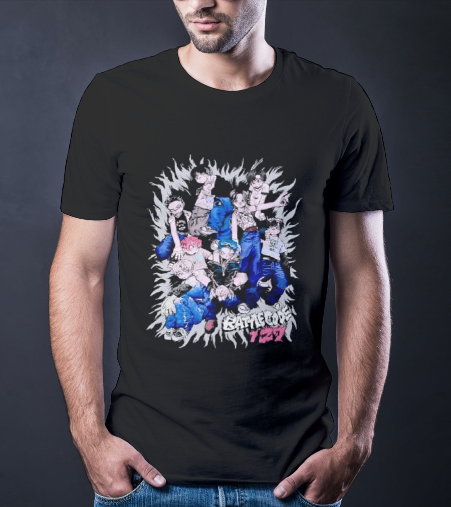 Battlecode 127 Anime Manga Characters Dynamic Group Pose T-Shirt