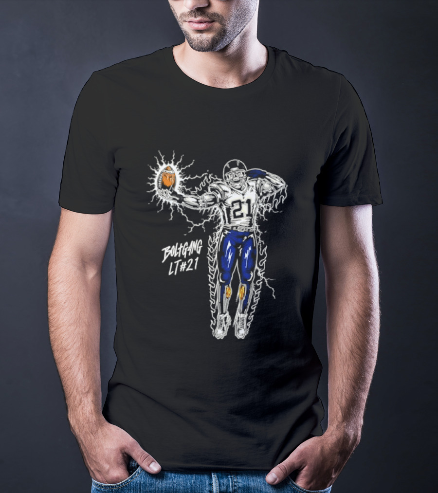 Boltgang LT 21 Skeleton Football Player Lightning Charge T-Shirt