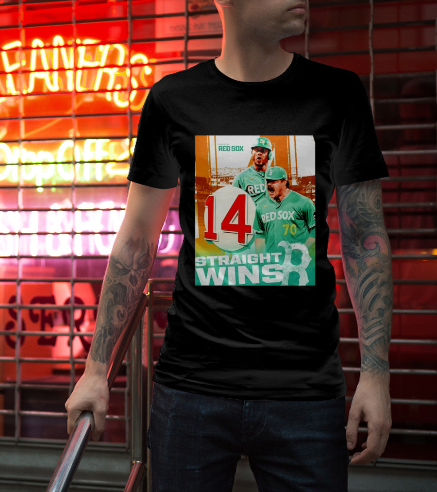 Boston Red Sox 14 Straight Wins Number 70 Celebration T-Shirt