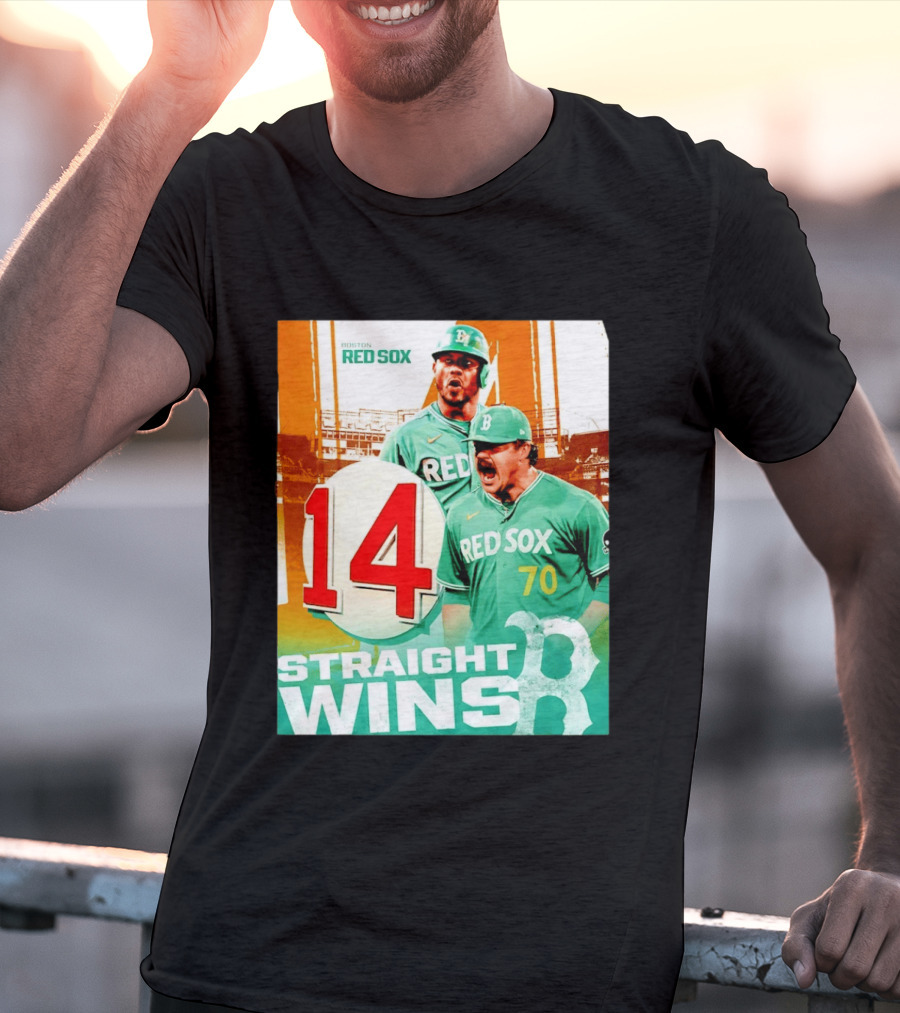 Boston Red Sox 14 Straight Wins Number 70 Celebration T-Shirt