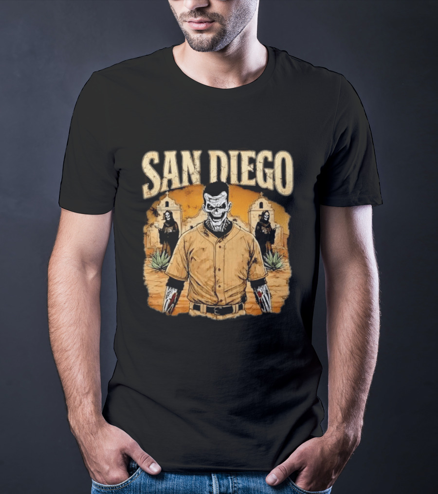 San Diego Grim Reaper Zombie Baseball Player T-Shirt