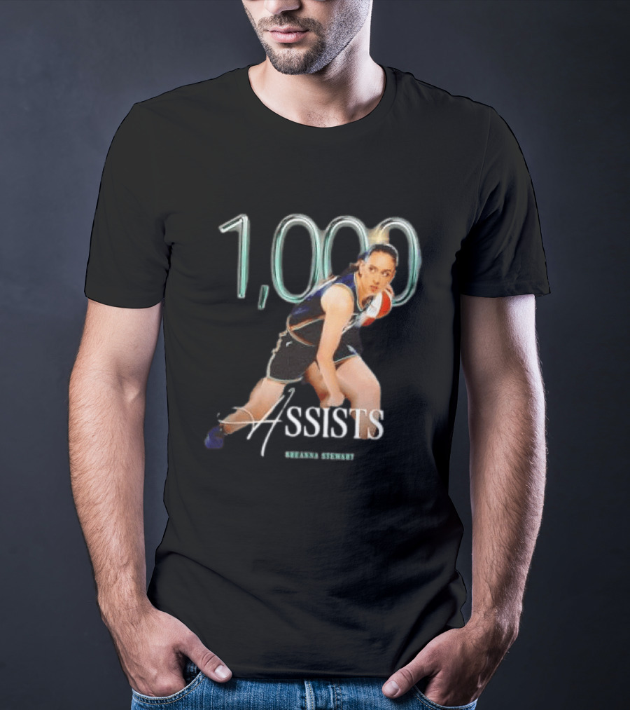 Breanna Stewart 1000 Assists Milestone New York Liberty Basketball Star T-Shirt