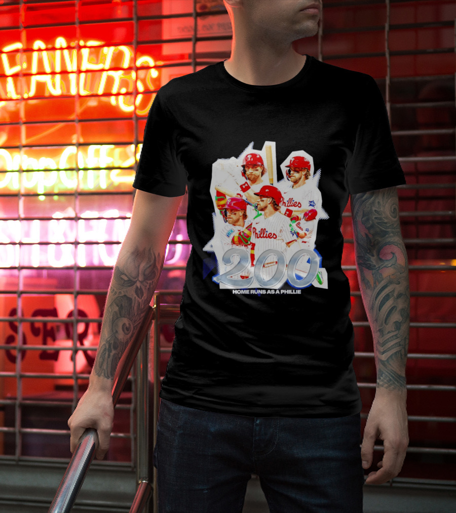 Honor Bryce Harper's Phillies 200 Home Runs T-Shirt
