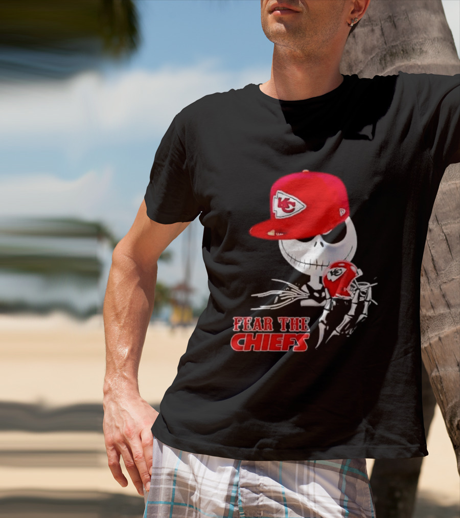 Jack Skellington Kansas City Chiefs Helmet Fear The Chiefs T-Shirt