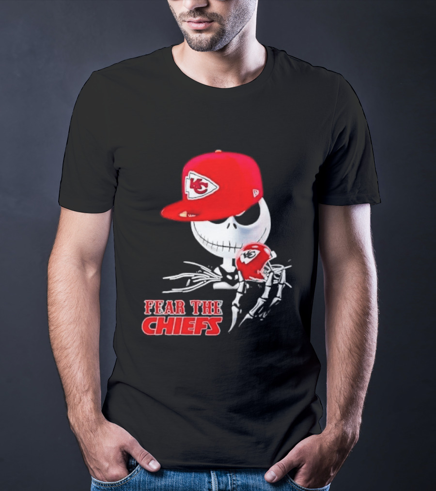 Jack Skellington Kansas City Chiefs Helmet Fear The Chiefs T-Shirt