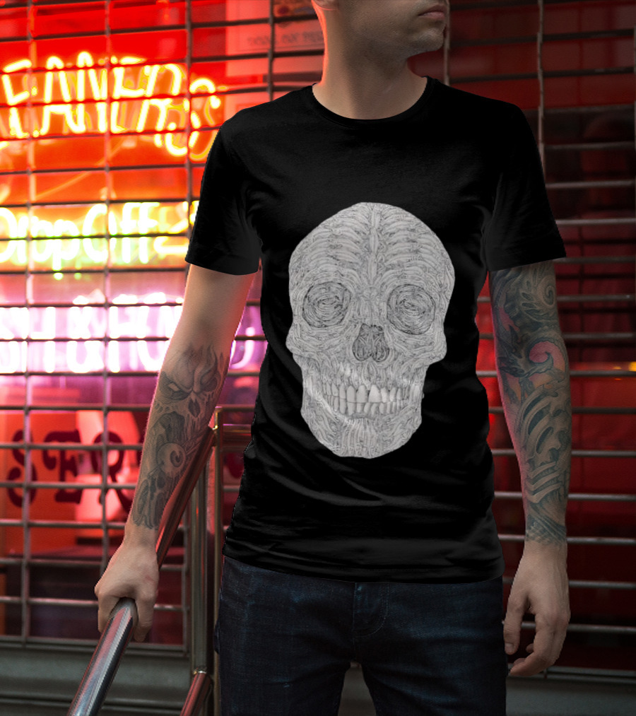 Salmon Fish Bones Skull T-Shirt