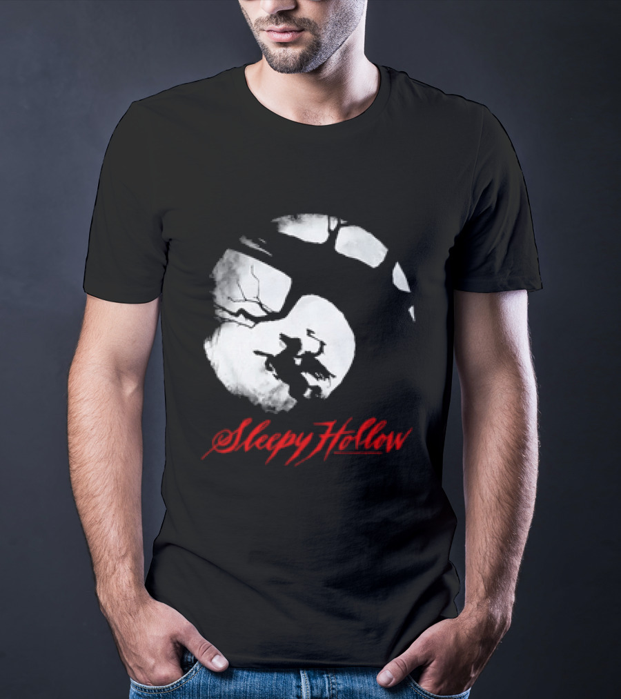 Sleepy Hollow Red Lettering Crescent Moon T-Shirt