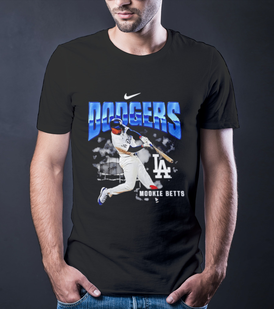 Nike Los Angeles Dodgers Mookie Betts Swing Action LA 2026 T-Shirt