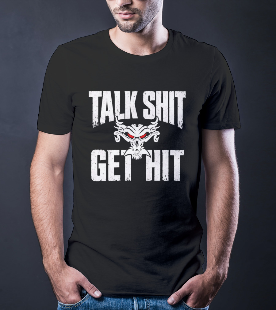 Talk Shit Get Hit Pro Wrestling Red Eyed Skull T-Shirt