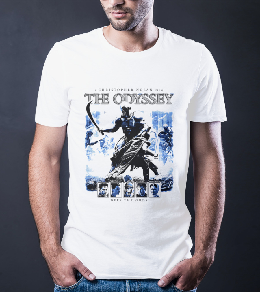 A Christopher Nolan Film The Odyssey Defy The Gods Movie Epic Adventure T-Shirt