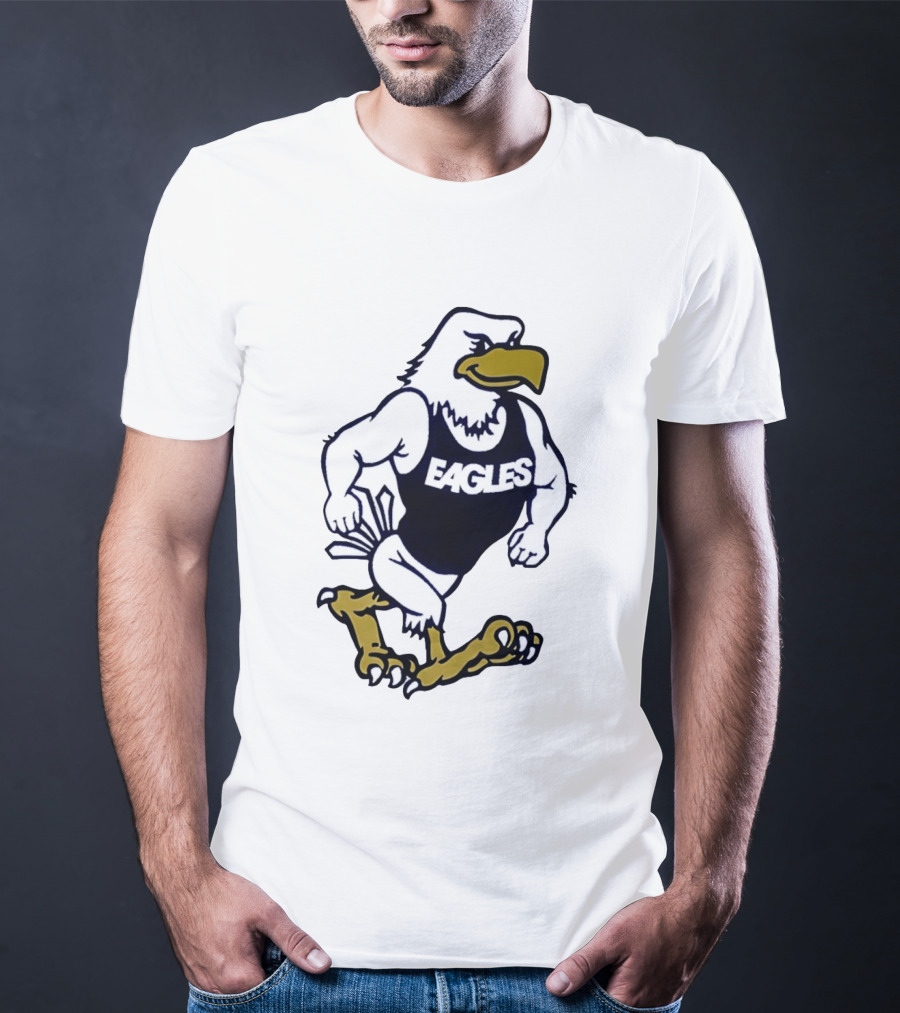 Eagles Athletic Mascot Running Eagle Motif T-Shirt
