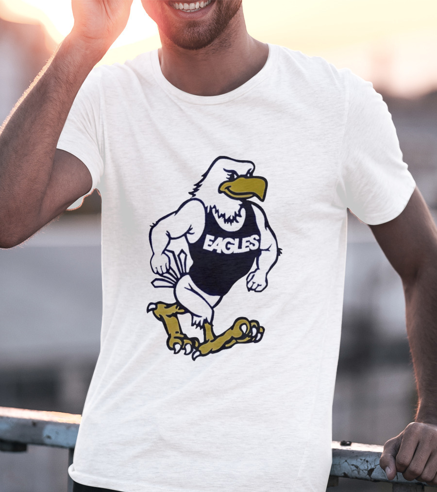 Eagles Athletic Mascot Running Eagle Motif T-Shirt