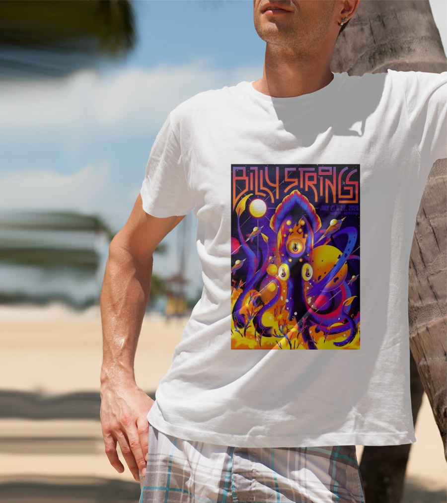 Billy Strings Boston MA July 21 22 2026 Live Agganis Arena Event Psychedelic Cosmic Squid T-Shirt