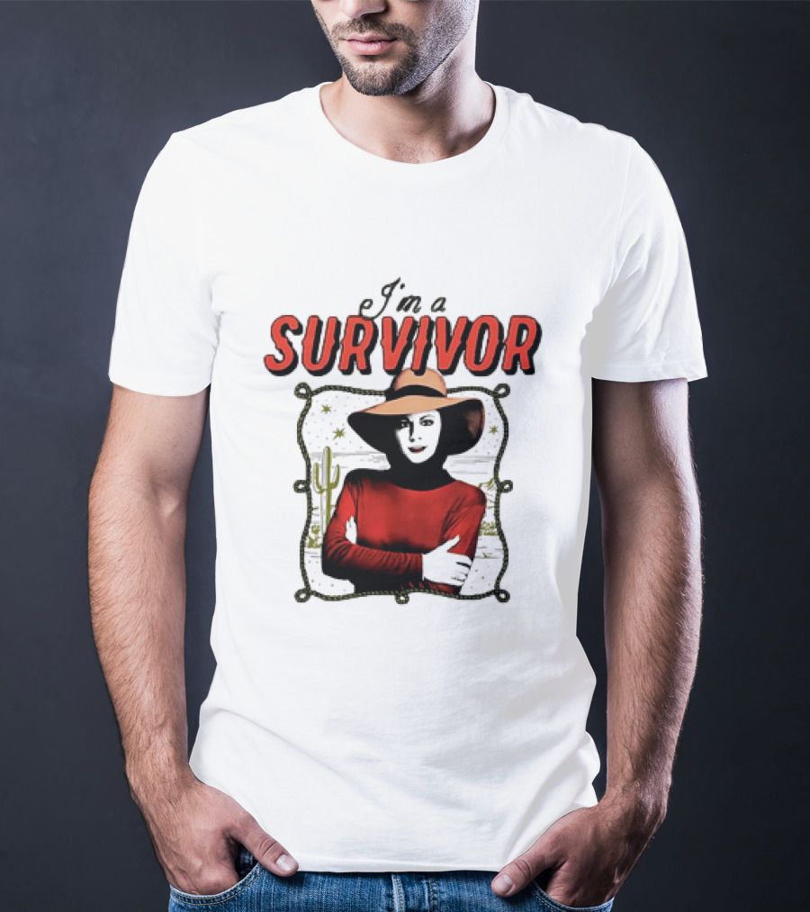 I'm A Survivor Woman Desert Vibes Western Cactus Hat T-Shirt