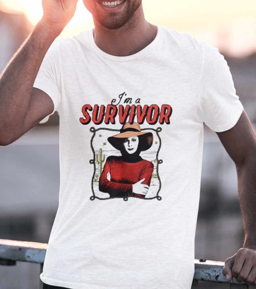 I'm A Survivor Woman Desert Vibes Western Cactus Hat T-Shirt