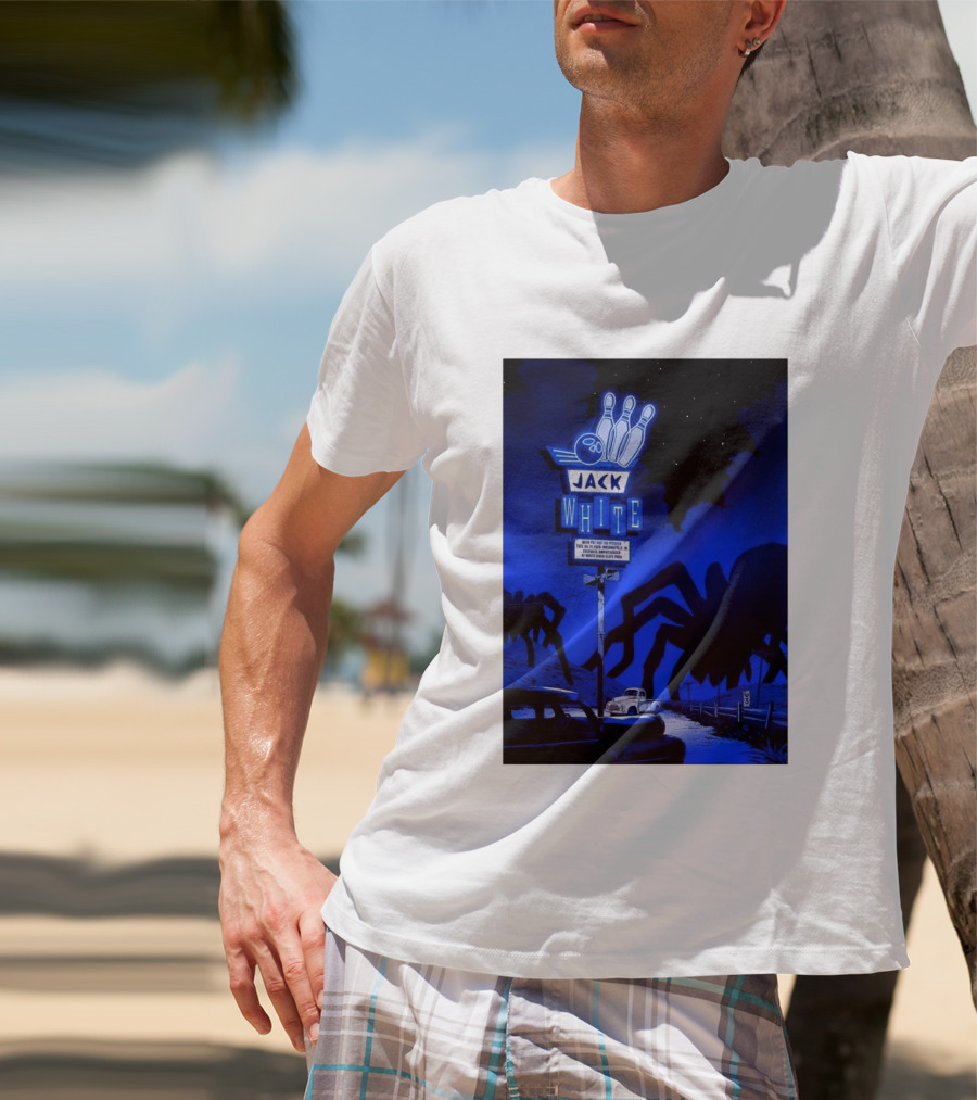 Jack White Indianapolis IN 2026 Everwise Amphitheater Event With Spiders And Bowling Sign T-Shirt