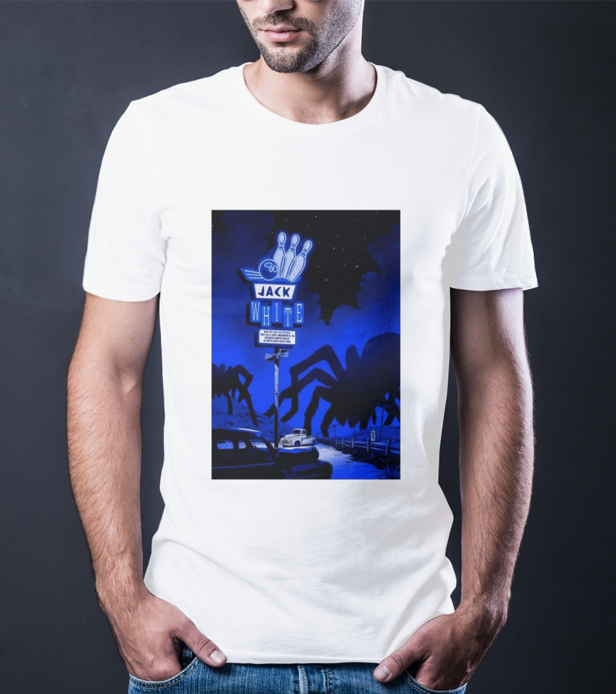 Jack White Indianapolis IN 2026 Everwise Amphitheater Event With Spiders And Bowling Sign T-Shirt