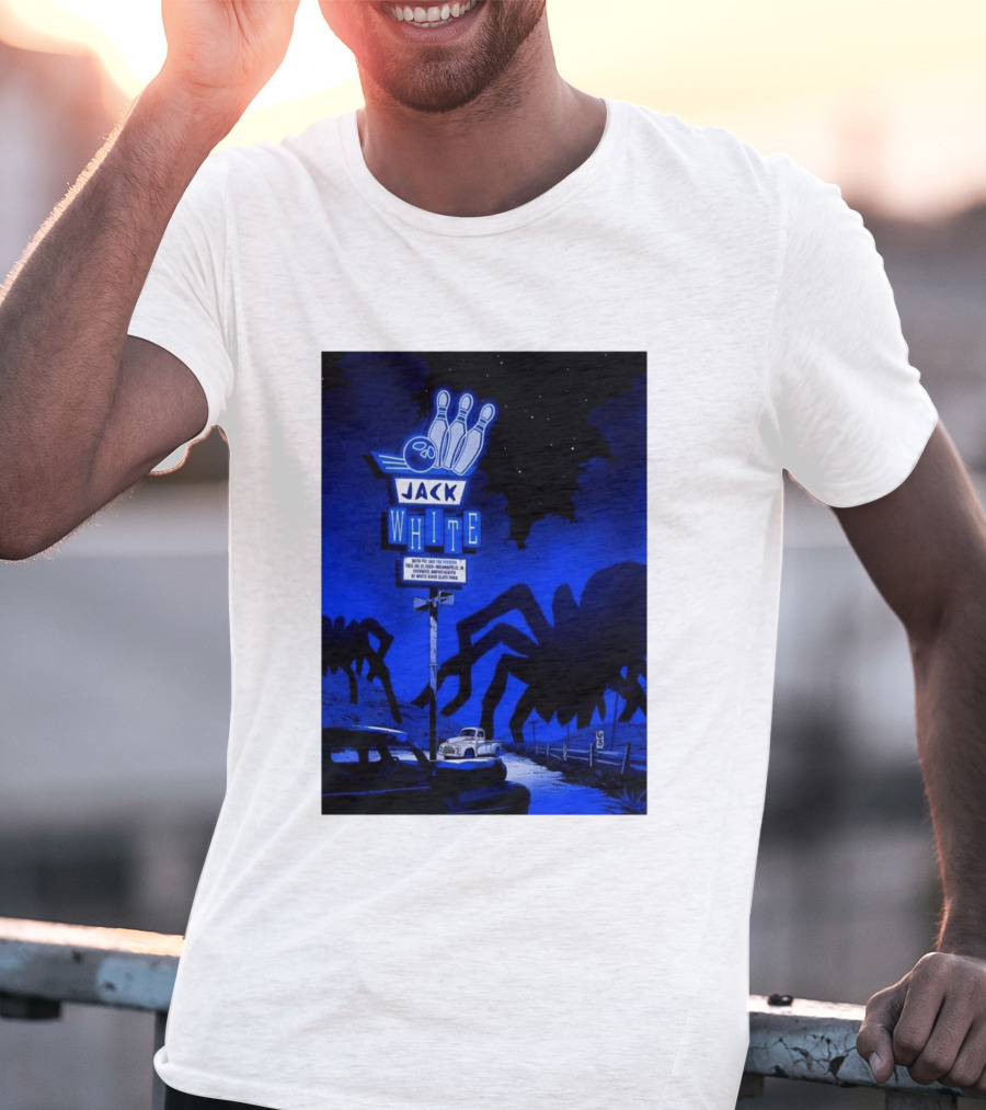 Jack White Indianapolis IN 2026 Everwise Amphitheater Event With Spiders And Bowling Sign T-Shirt
