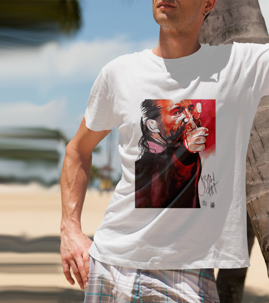 Jay White Rob Schamberger Signature Portrait Red T-Shirt