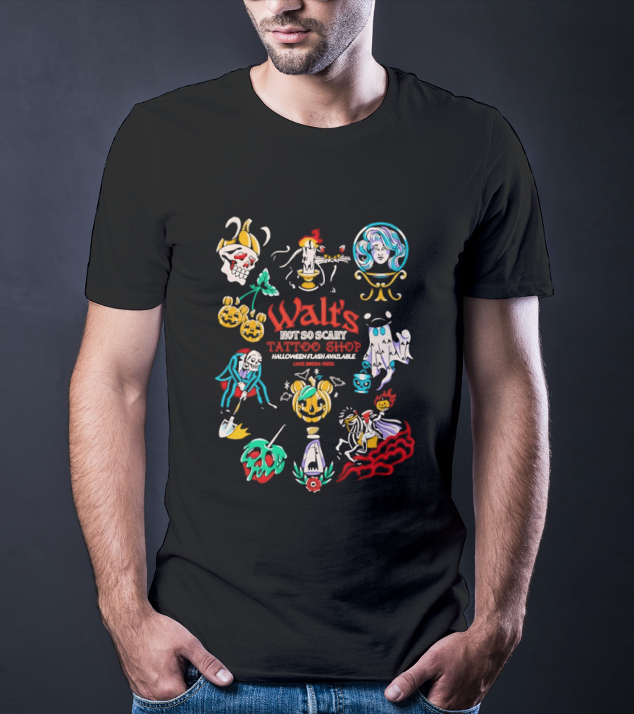 Walt's Not So Scary Tattoo Shop Halloween Flash Lake Buena Vista T-Shirt