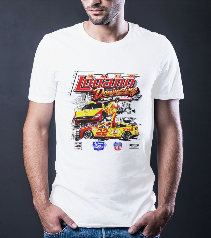 Joey Logano Dominating July 18 2026 North Wilkesboro Pennzoil Shell 22 Racing T-Shirt