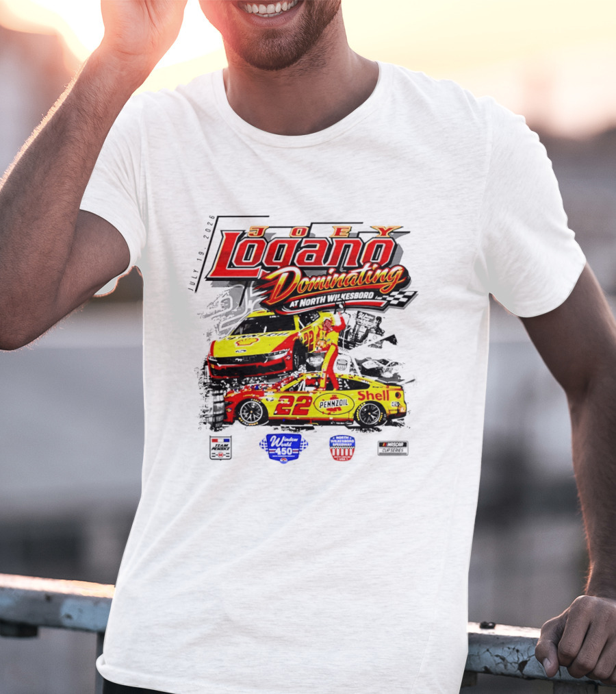 Joey Logano Dominating July 18 2026 North Wilkesboro Pennzoil Shell 22 Racing T-Shirt