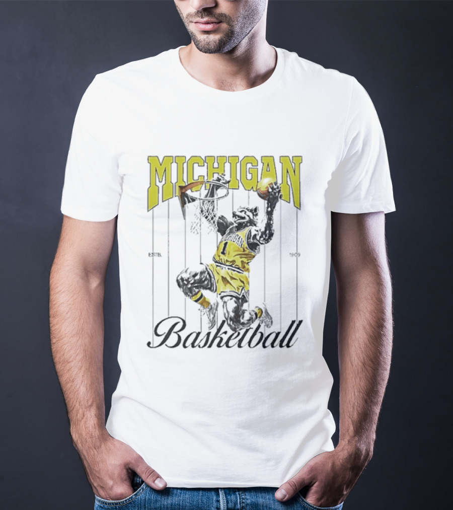 Wolverine Michigan Basketball Slam Dunk T-Shirt