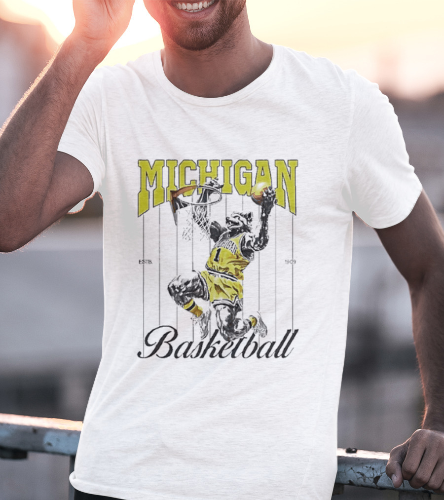 Wolverine Michigan Basketball Slam Dunk T-Shirt