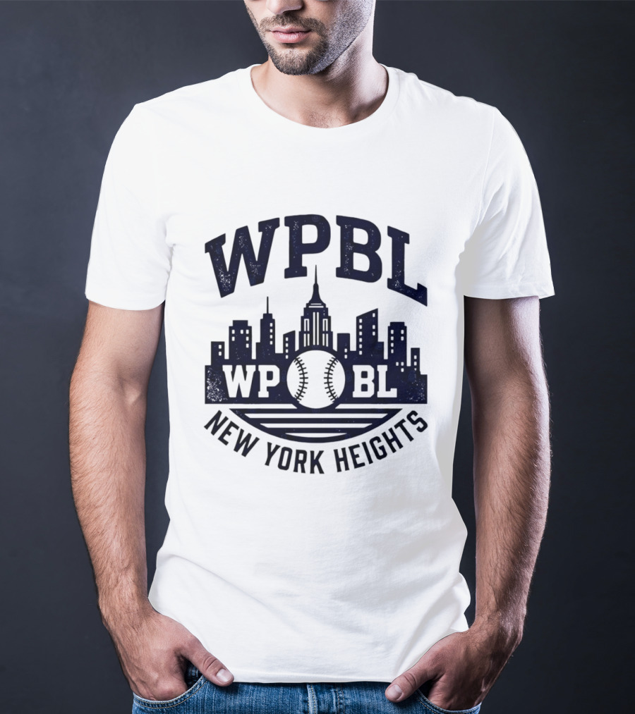 WPBL New York Heights Baseball Skyline Cityscape T-Shirt