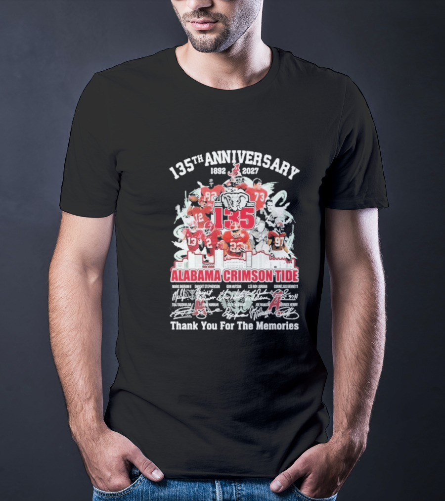 135th Anniversary 1892 2027 Alabama Crimson Tide Thank You For The Memories T-Shirt